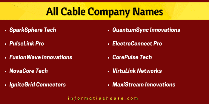 Top 10 All Cable Company Names