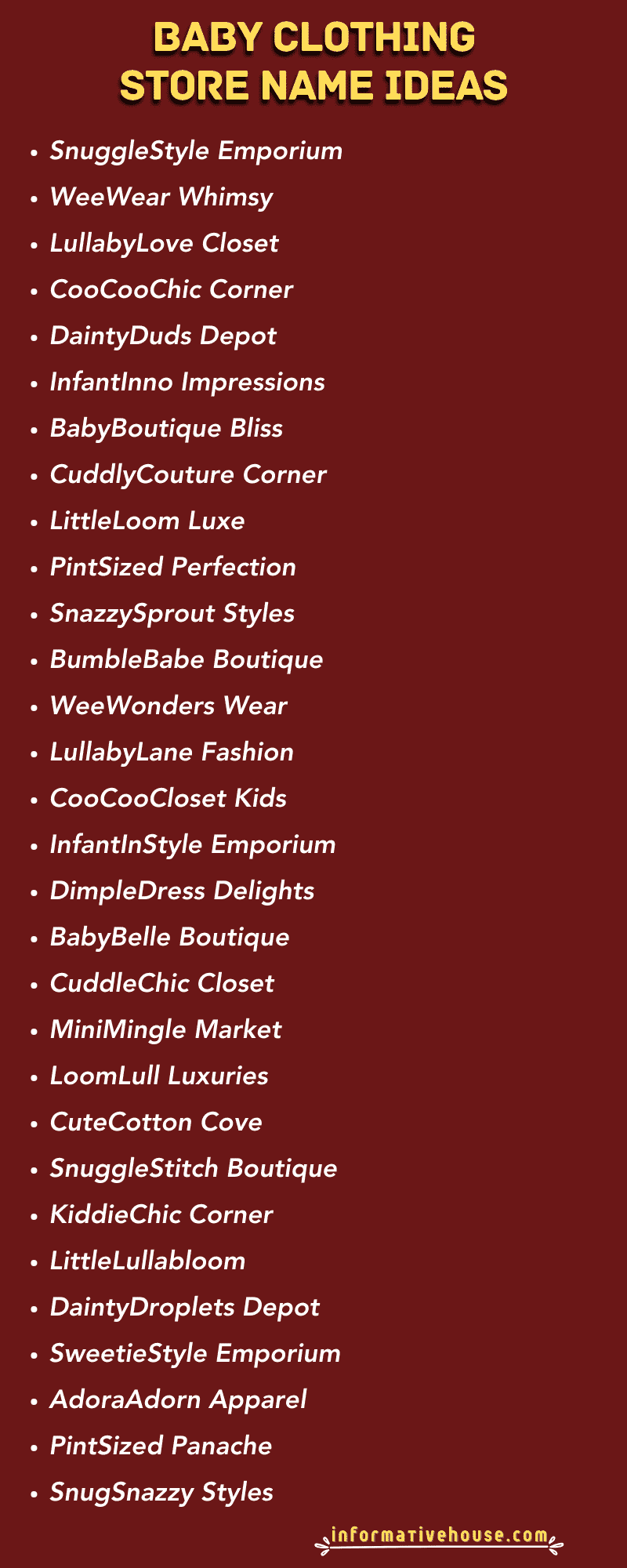 Baby Clothing Store Name Ideas for startup
