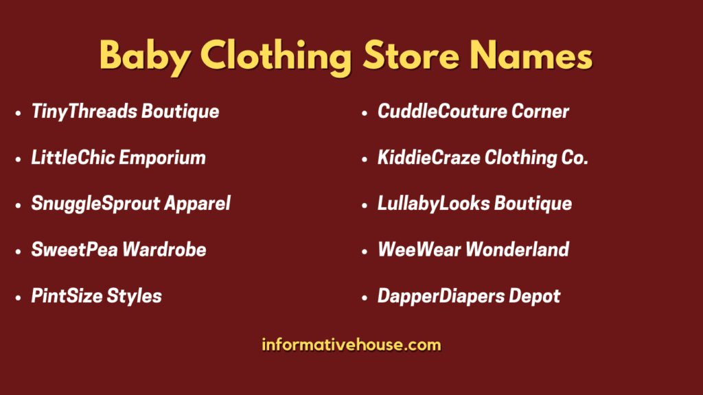 Top 10 Baby Clothing Store Names