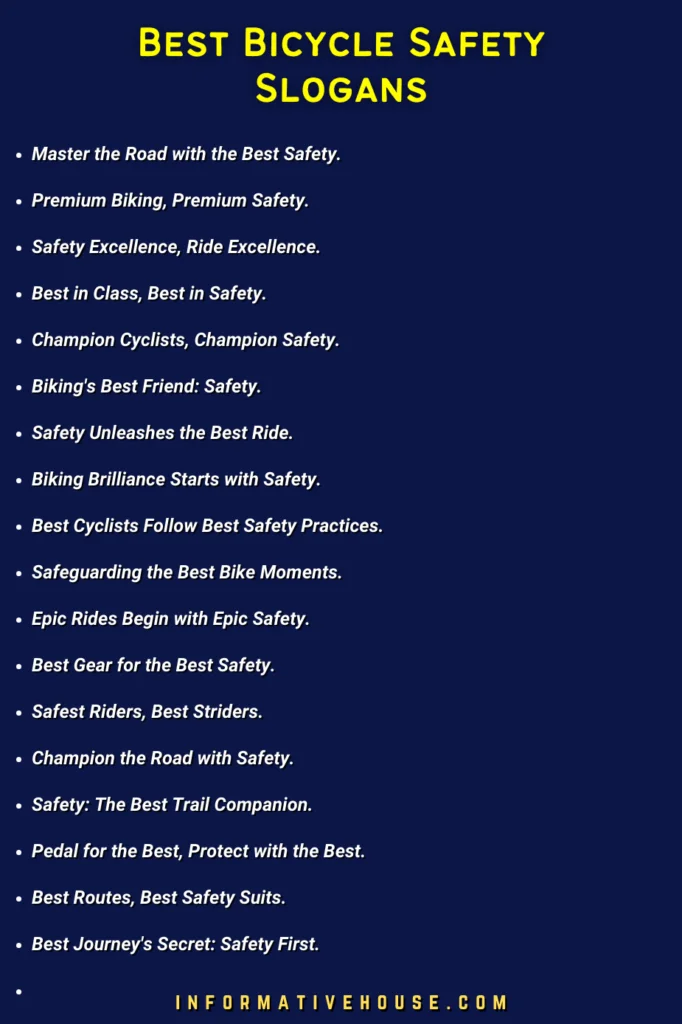 bike safety slogans