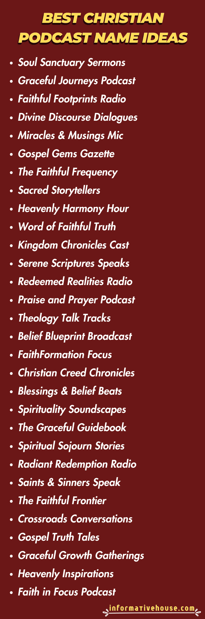 Best Christian Podcast Name Ideas for startup