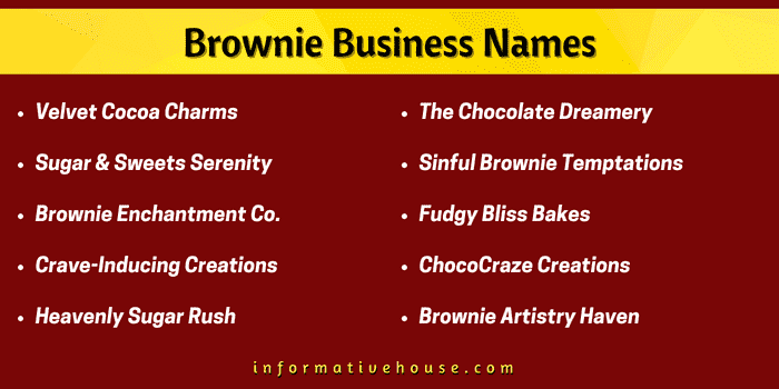 Top 10 Brownie Business Names