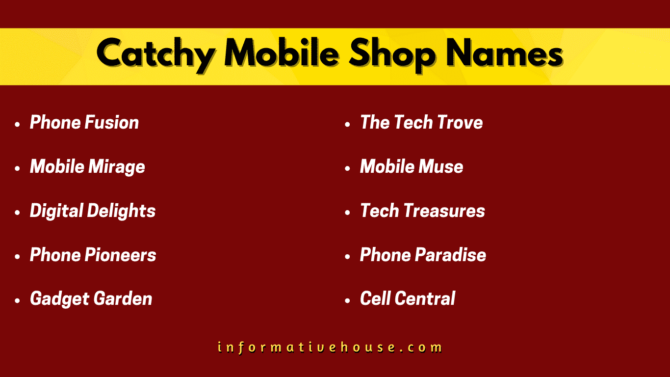 Top 10 Catchy Mobile Shop Names