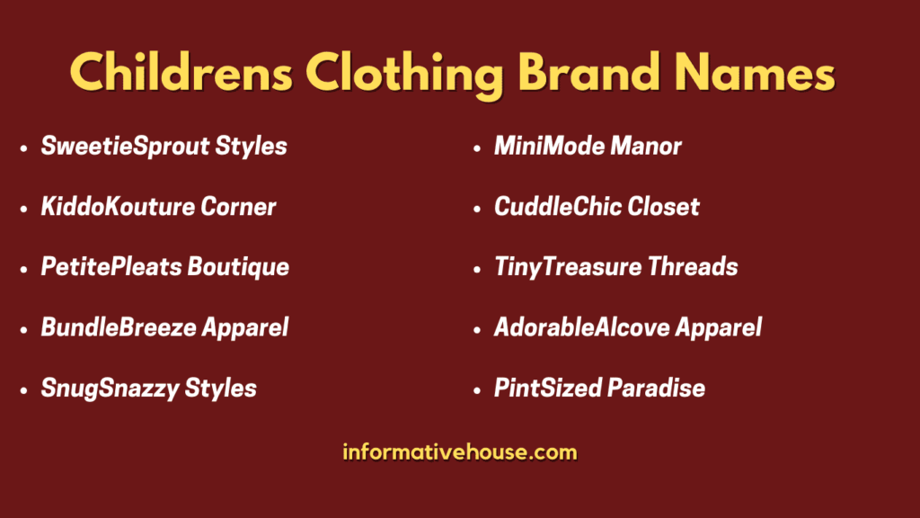 Top 10 Childrens Clothing Brand Names