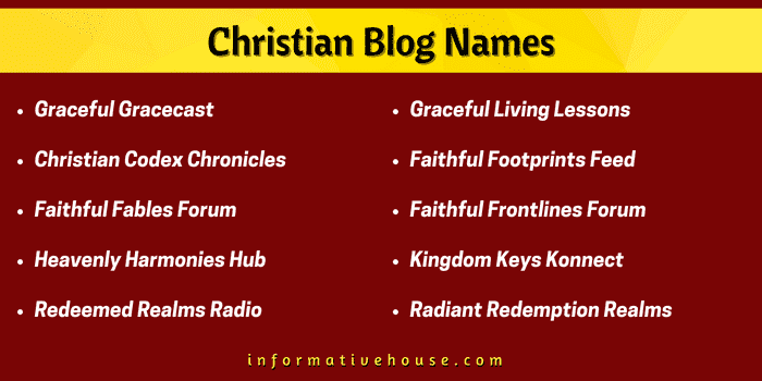 Top 10 Christian Blog Names