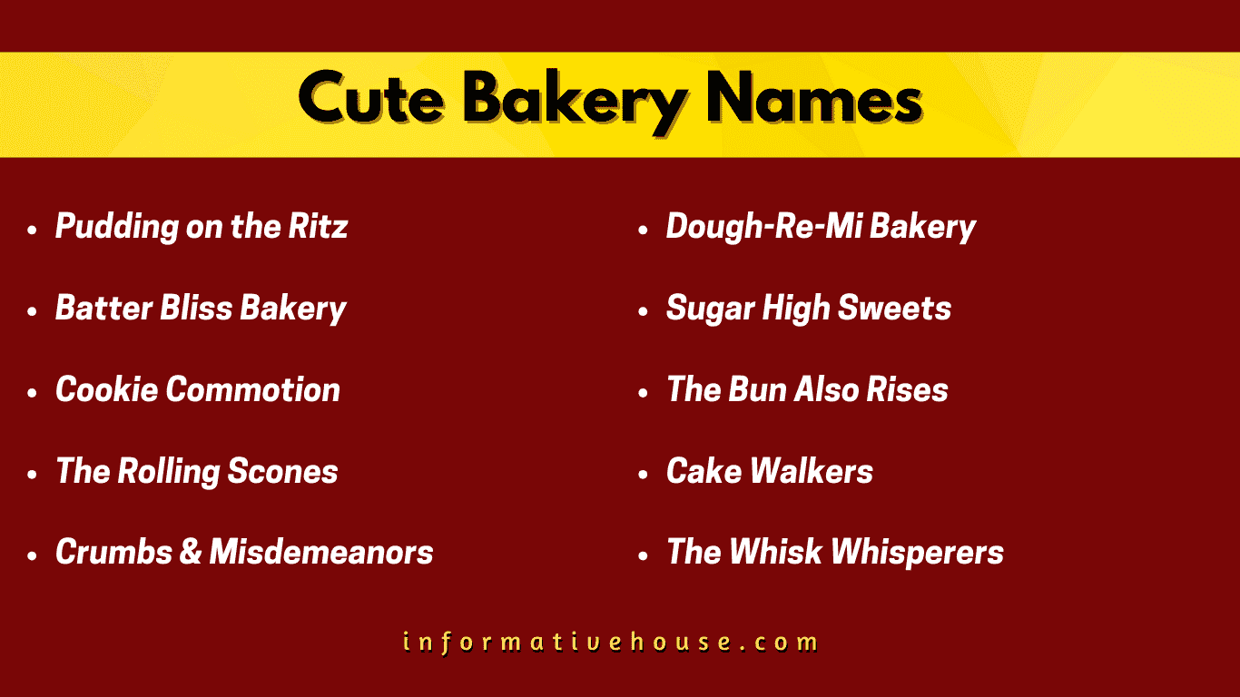 top 10 Cute Bakery Names