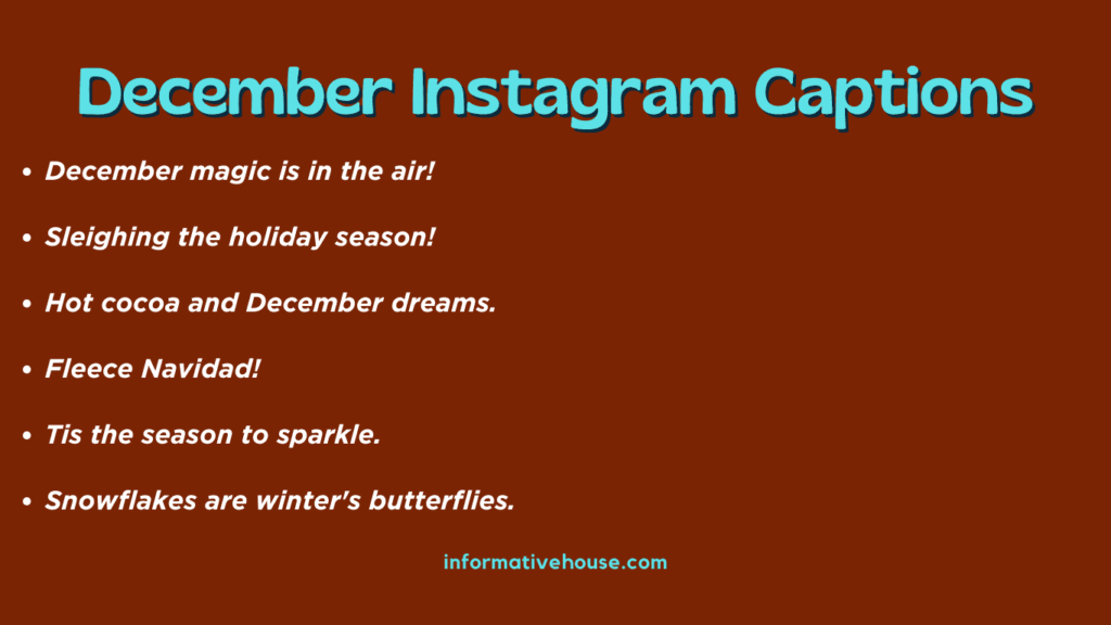 top 5 December Instagram captions
