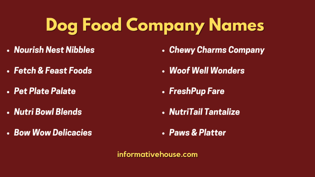 Top 10 Dog Food Company Names