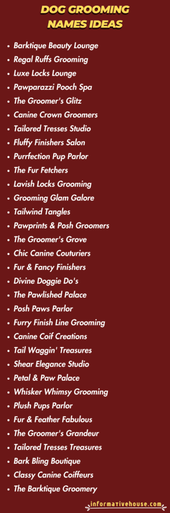 Top 30 Cute Dog Grooming Names Ideas to start your dog grooming business