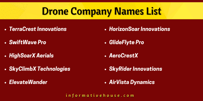 Top 10 Drone Company Names List