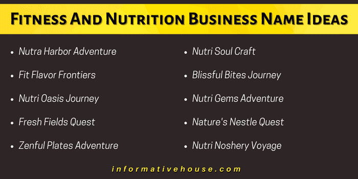 top 10 Fitness And Nutrition Business Name Ideas