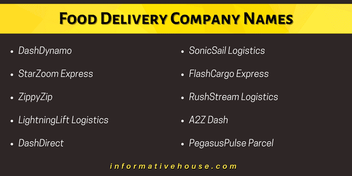 top 10 Food Delivery Company Names ideas 