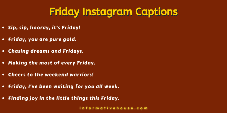 Top 7 Friday Instagram Captions