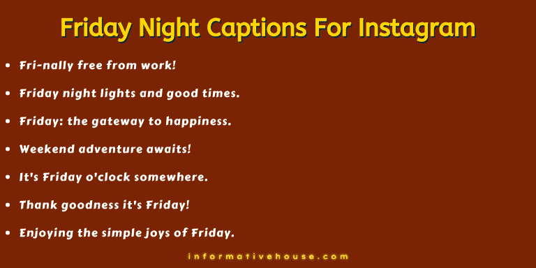 Top 7 Friday Night Captions For Instagram