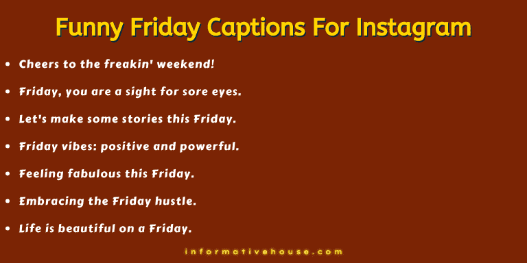 Top 7 Funny Friday Captions For Instagram