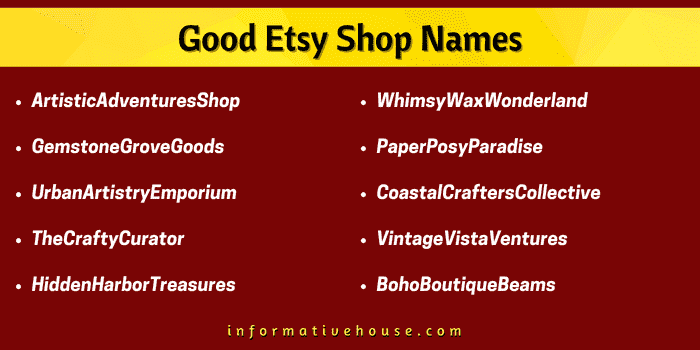 Top 10 Good Etsy Shop Names
