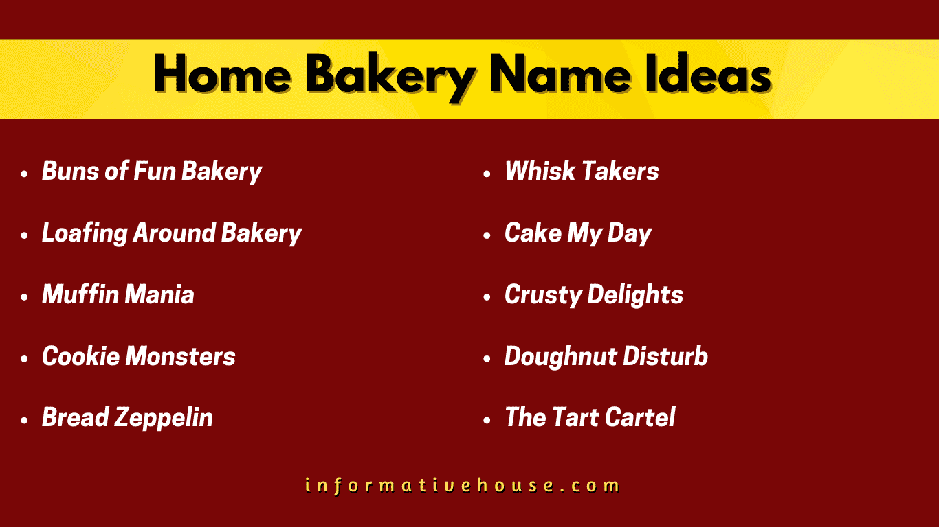 top 10 Home Bakery Name Ideas