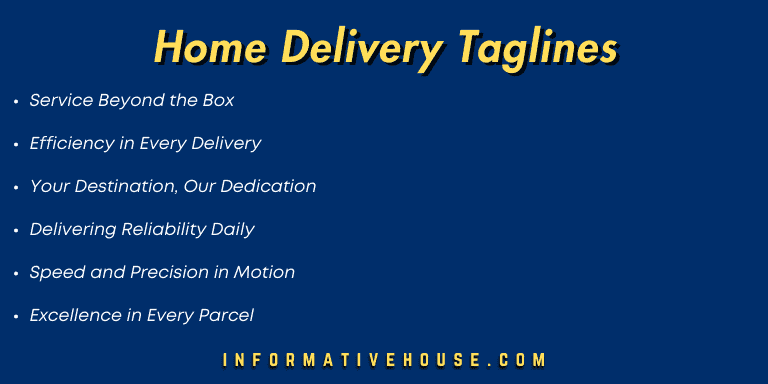 top 7 Home Delivery Taglines that will boost your sales