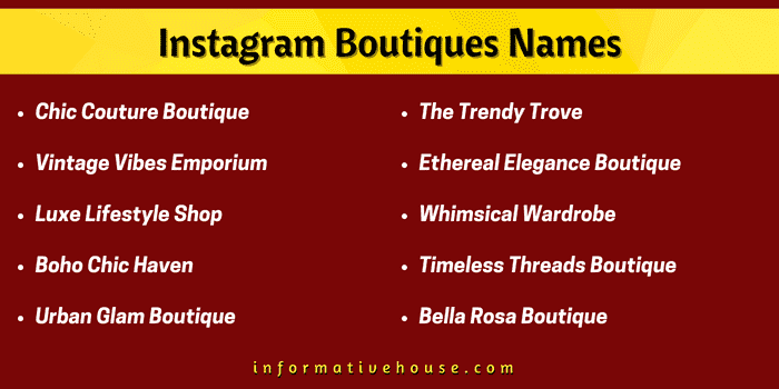 top 10 Instagram Boutique Names