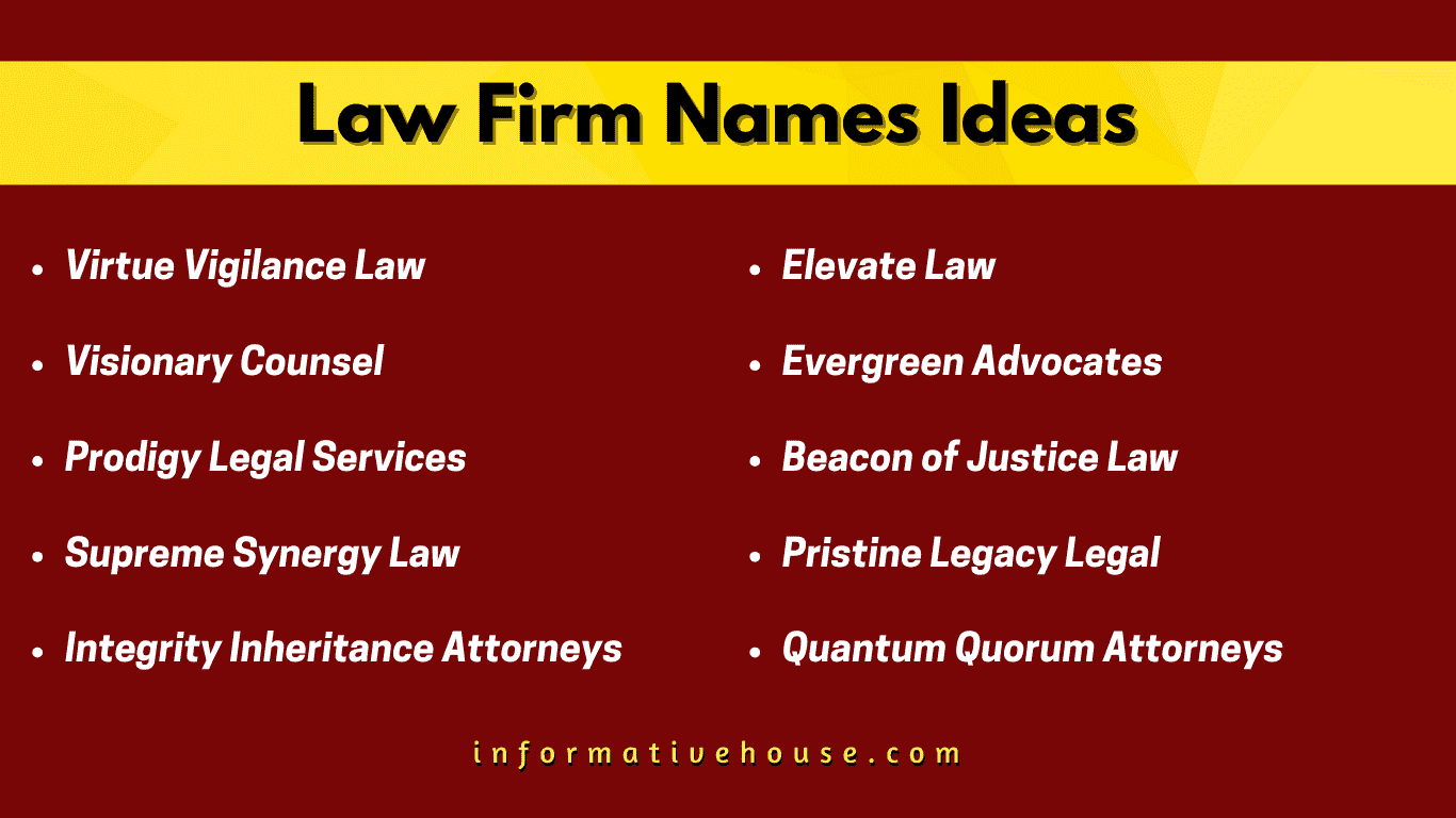 Top 10 Law Firm Names Ideas