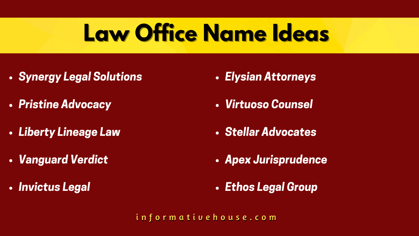 Top 10 Law Office Name Ideas
