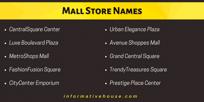 Top 10 Mall Store Names to stand out from competitors