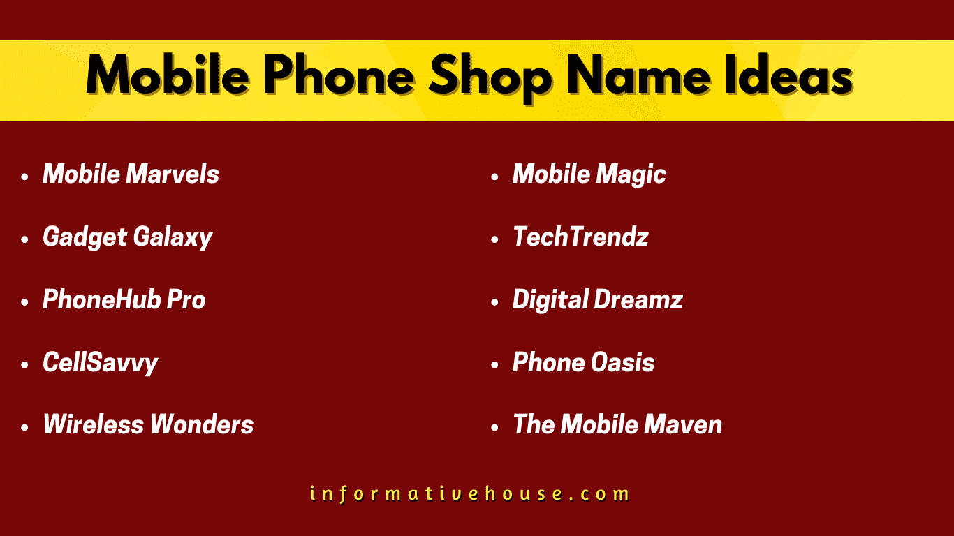 Top 10 Mobile Phone Shop Name Ideas