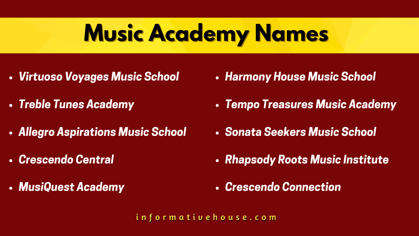 top 10 Music Academy Names