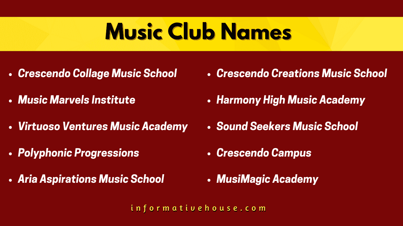 top 10 Music Club Names
