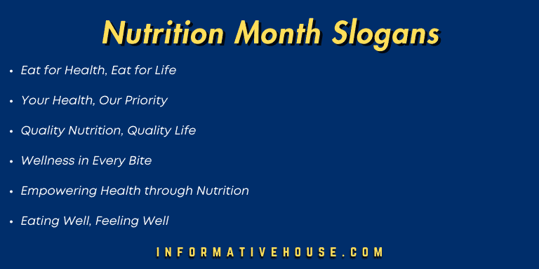 Top 7 Nutrition Month Slogans for every month