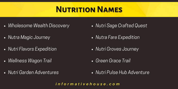 Top 10 Nutrition Names for Nutrition business