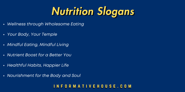Top 7 Nutrition Slogans for a healthy grow