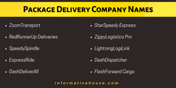 Top 10 best Package Delivery Company Names