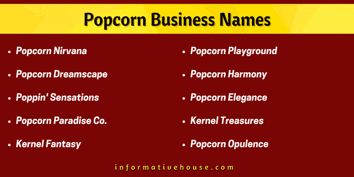 Top 10 Popcorn Business Names