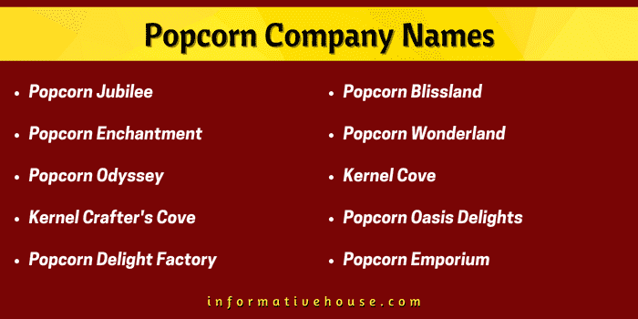 Top 10 Popcorn Company Names