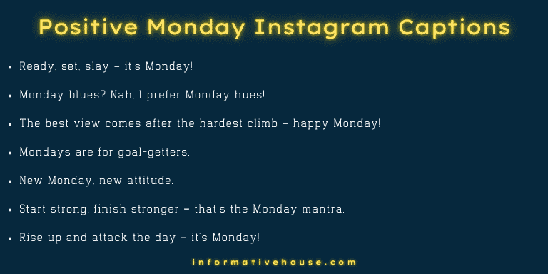Best Positive Monday Instagram Captions to start your week