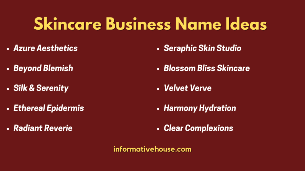 Top 10 Skincare Business Name Ideas