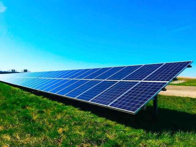 A huge Solar plate on green grass for Business