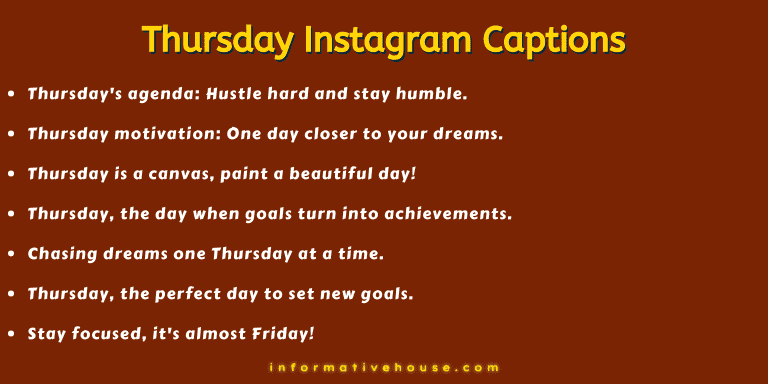 Cool Thursday Instagram Captions to get maximum likes