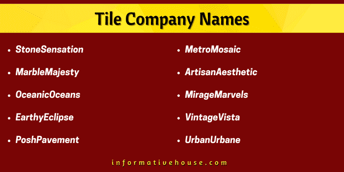 top 10 Tile Company Names