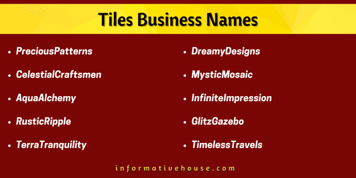 top 10 Tiles Business Names