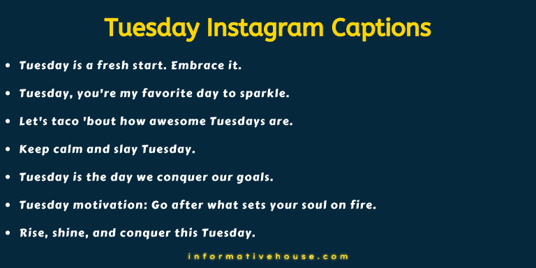 Tuesday Instagram Captions to get more likes