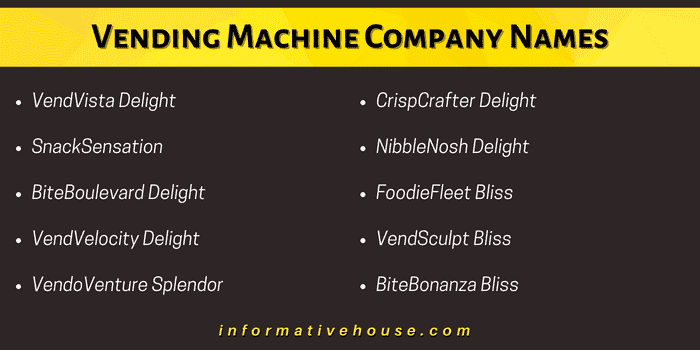 Top 10 Vending Machine Company Names for startup