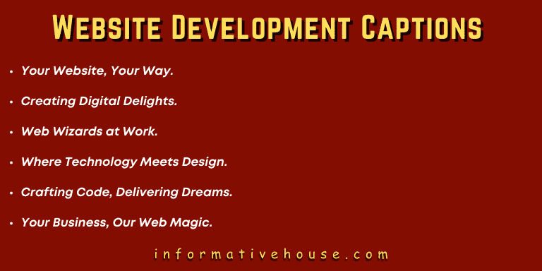 Top 6 Website Development Captions