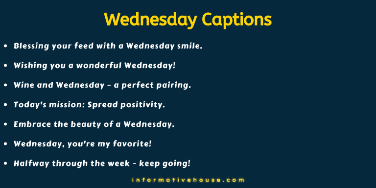 Best Wednesday Captions to use for photos
