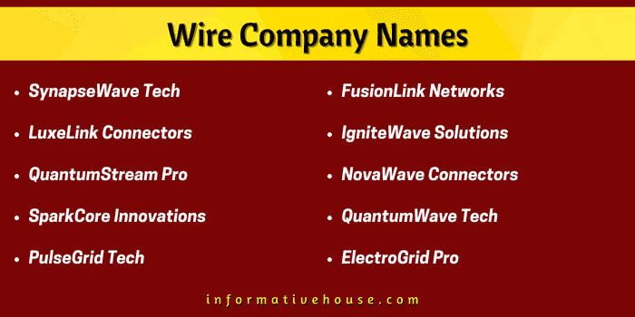 Top 10 Wire Company Names 