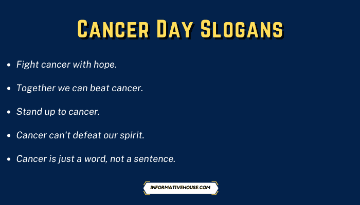Cancer Day Slogans
