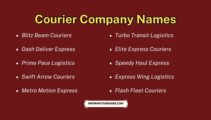 Courier Company Names