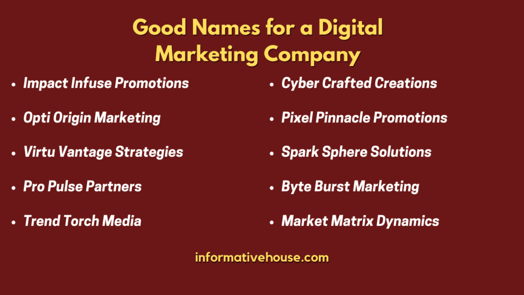 Top 10 Good Names for a Digital Marketing Company
