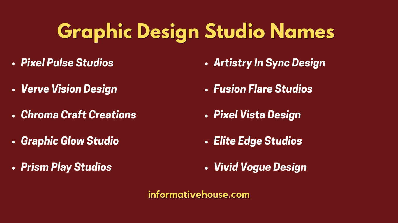 top 10 Graphic Design Studio Names
